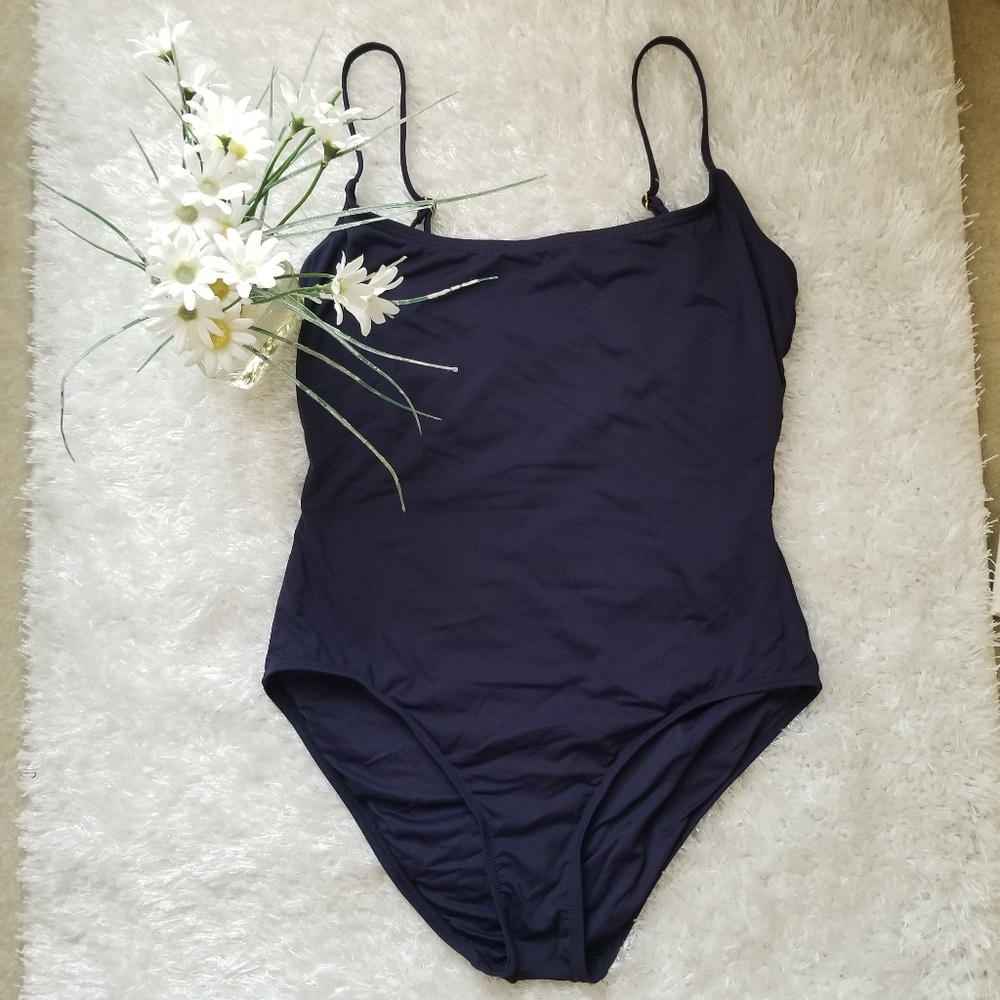 Anne Cole one piece navy blue swimsuit sz 10